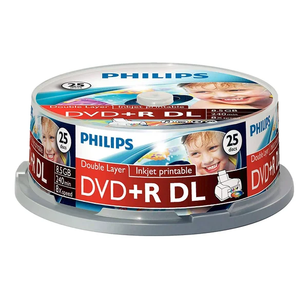 Philips 25 x DVD+R DL, 8.5gb/240min 8x