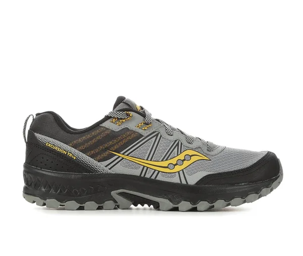 Men's Saucony Excursion TR 14 Trail Running Shoes in Grey/Gold Size 8 Wide