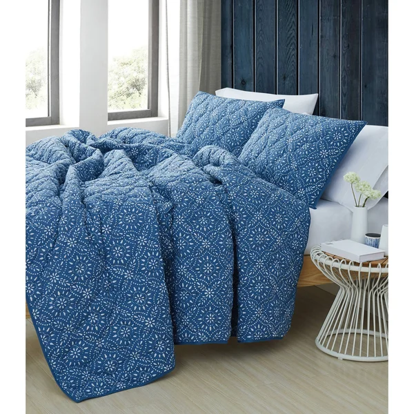 Brooklyn Loom Katrine Quilt Set - Blue - King