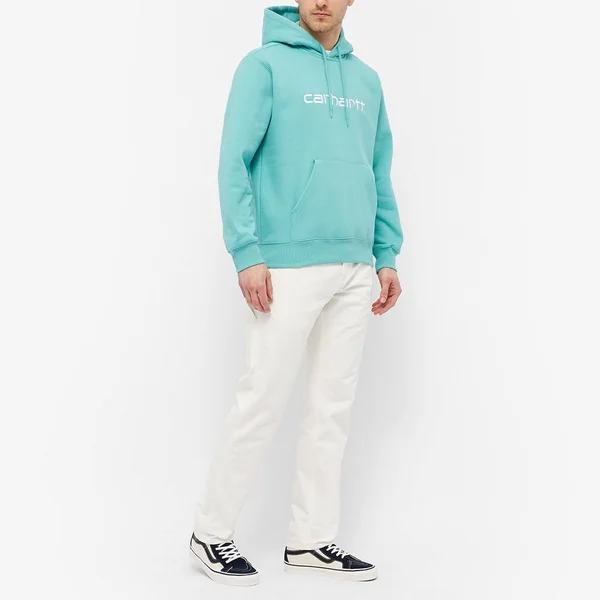 Carhartt WIP Hooded Carhartt Sweat Bondi & White - Bondi & White - X-Small - Men's