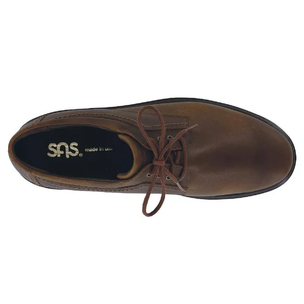 Men's SAS Aden Plain Toe Oxford Brown Leather 9.5 SS