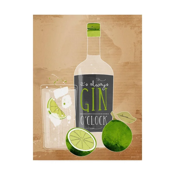 Trademark Art Green Lili 'Gin Oclock' Canvas Art
