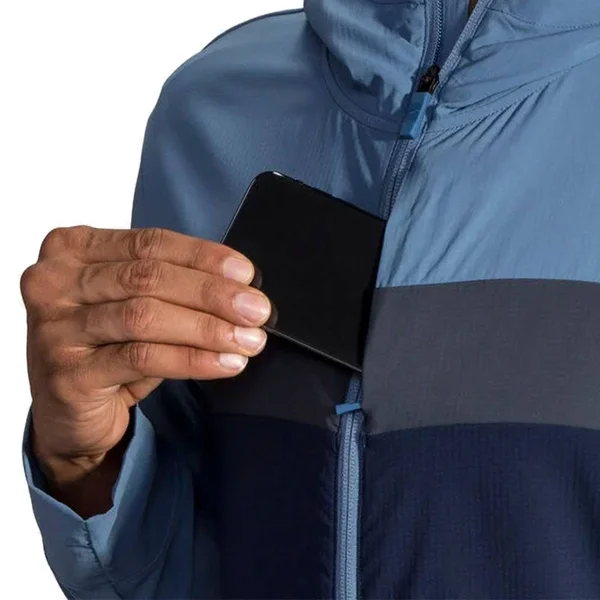 Brooks Running Men's Canopy Jacket Size: Small Indigo/Tide/Asphalt
