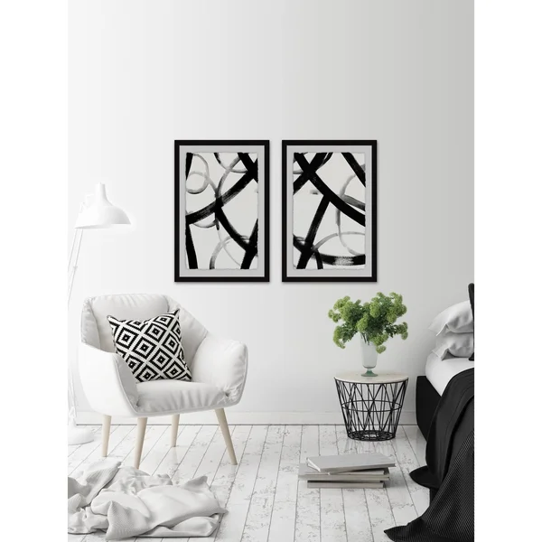 Monochrome Ripple Diptych, Size: 24 inch x 32 inch