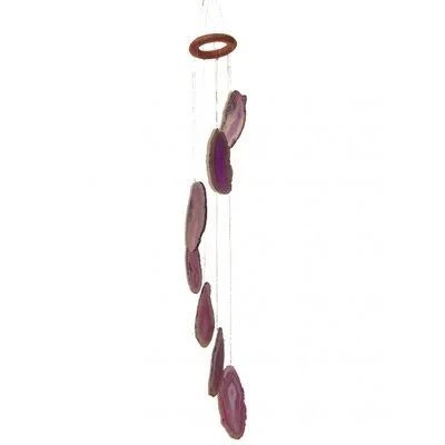 7 Agate Slabs Wind Chime Dakota Fields Color: Amethyst