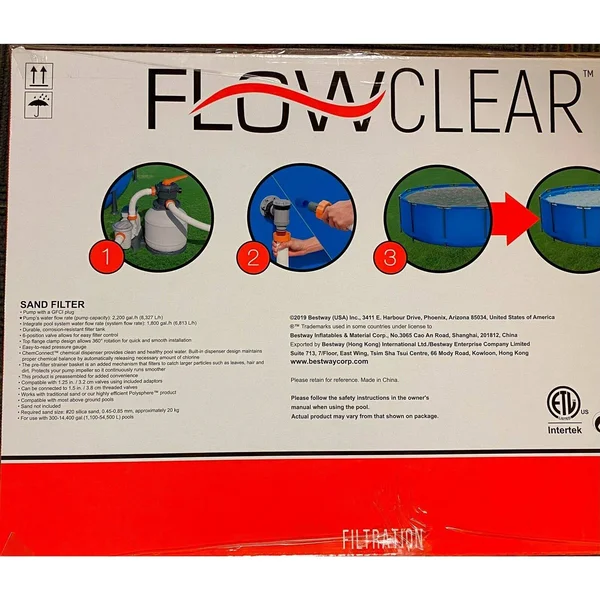 Bestway 58500E Flowclear 9 - 800 L Pump Sand Filter, White/Gray