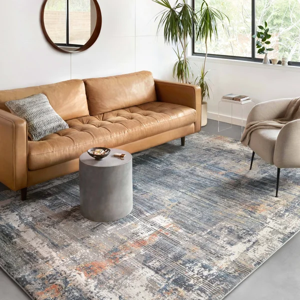 Alexander Home Glacier Modern Abstract Area Rug - 3&-11x22 x 5&-7x22