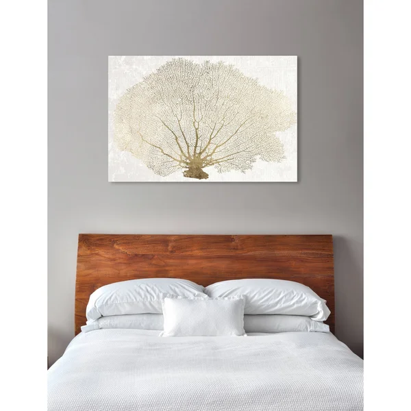 Oliver Gal Gold Coral Fan Canvas Wall Art