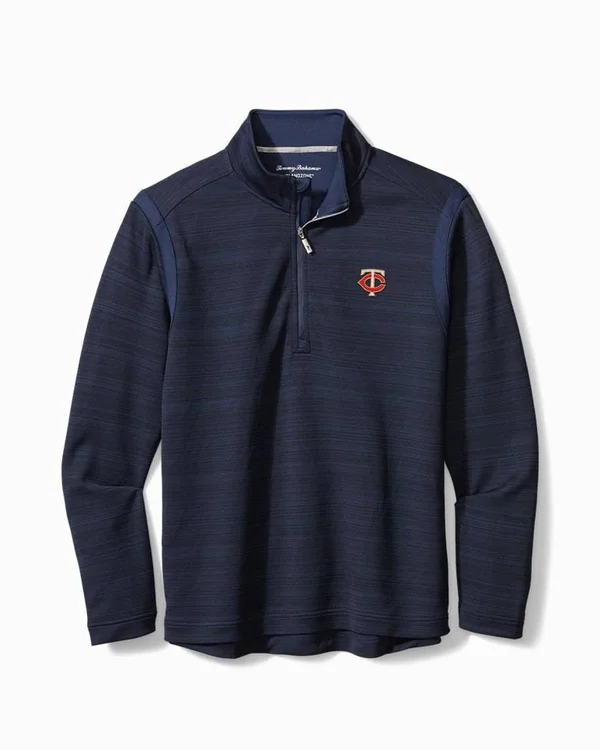 Tommy Bahama Men's Baseball Tidal Stripe IslandZone Half-Zip Sweatshirt