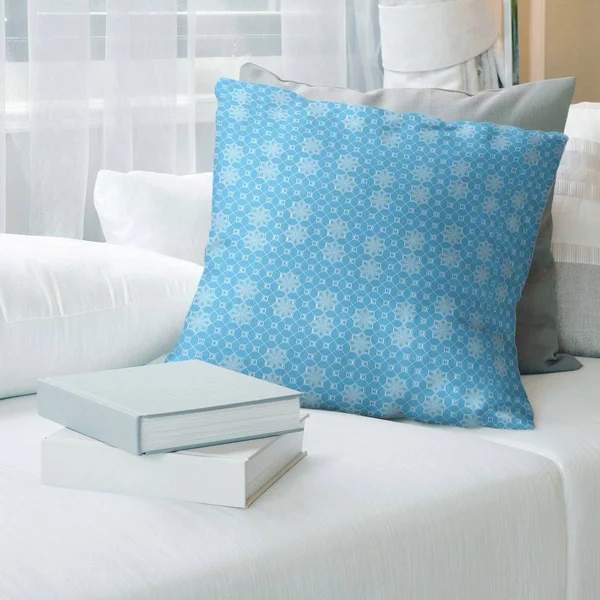 Classic Lattice Throw Pillow - 26 x 26 - Teal - Synthetic Fiber