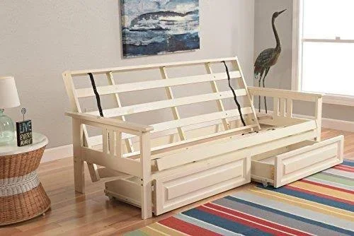 Kodiak Furniture Monterey Full Frame with Storage Drawers-Color:Barbados/Blue, Style:Linen Aqua Mattress