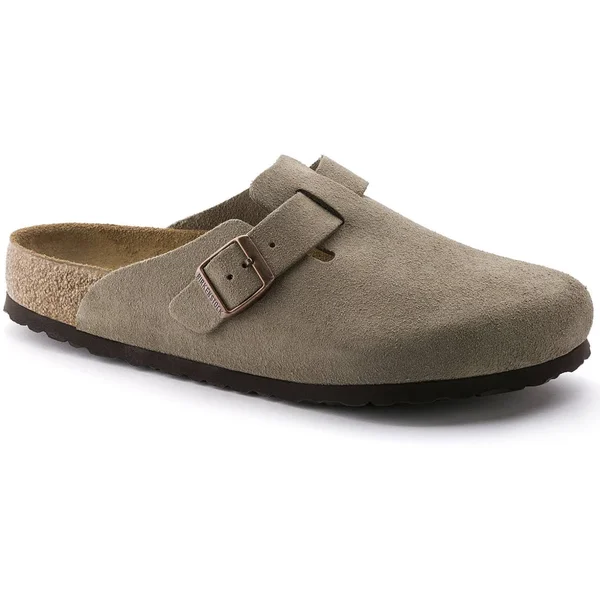 Birkenstock Boston Soft Footbed Clog - 35 - Taupe Suede