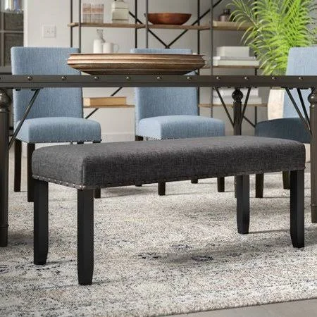 Greyleigh Haysi Upholstered Bench with Nailhead TRIM, Brown