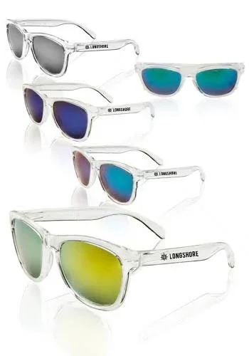 Promotional Clear Frame Color Mirrored Sunglasses