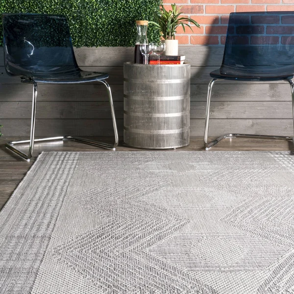 nuLOOM Light Gray Ranya Indoor/Outdoor Rug 6&7x22x9&