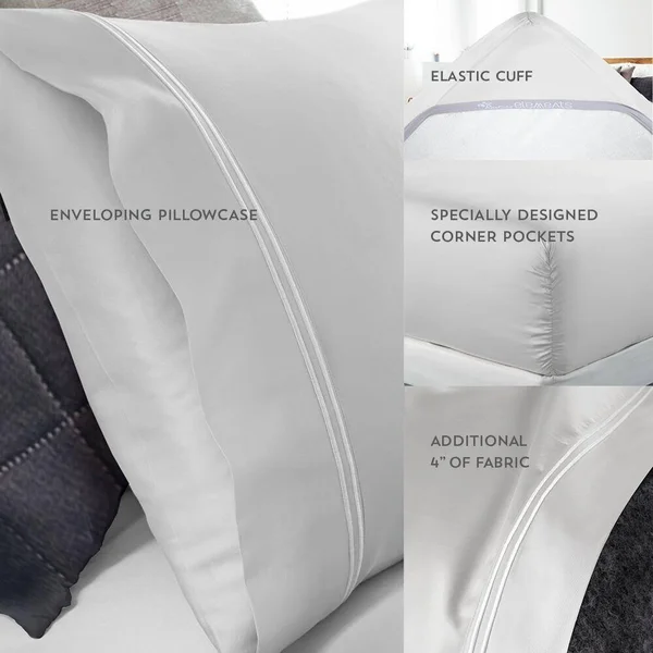 PureCare Luxury Tencel Bed Sheet Set Mattresses 18x22 Deep Twin XL White - Split Cal-King - Dove Gray