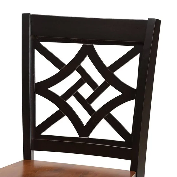 Bowery Hill Two-Tone Dark Brown and Walnut Brown Finished Wood 5-Piece Pub Set