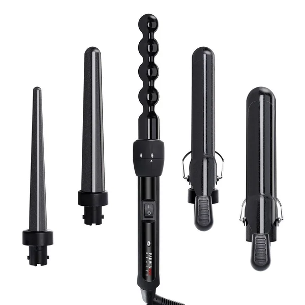 Parwin Pro 5 in 1 Professional Curling Iron and Wand Set -Interchangeable Cool