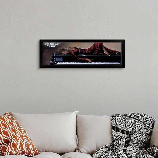 Into The Rhythm, Black Framed Wall Art, 36x12, Great Big Canvas