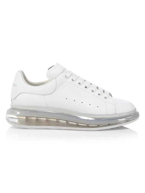 Alexander McQueen Men's Oversized Clear-Sole Sneakers White
