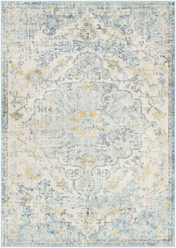 Traditional BHS-0042075-P Turkish Poly Yellow Medallion Rug