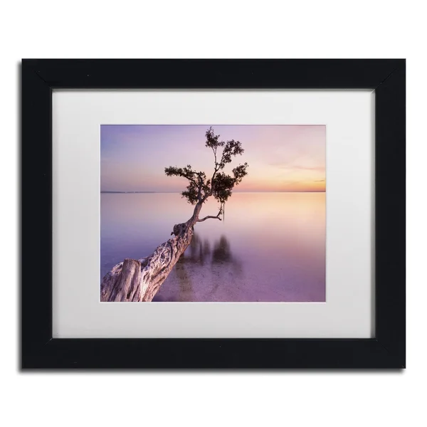 Trademark Fine Art 'Water Tree XI' Canvas Art by Moises Levy White Matte - Black Frame, Size: 16x20, Purple