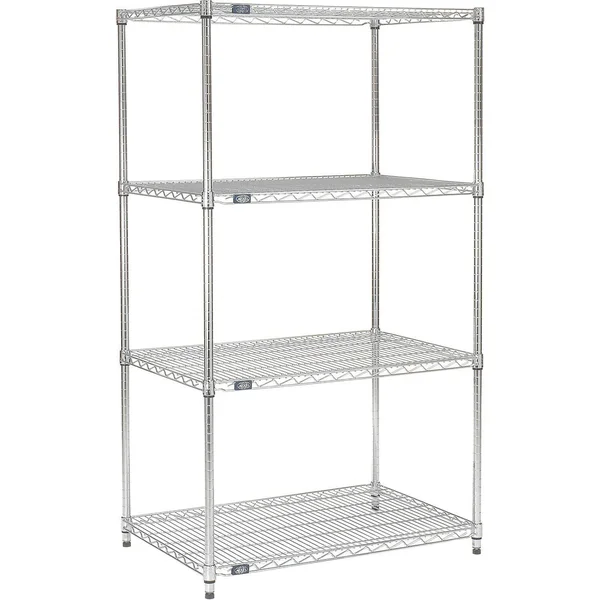 Nexel Chrome Wire Shelving Starter - 60x22W x 30x22D x 63x22H 30606C