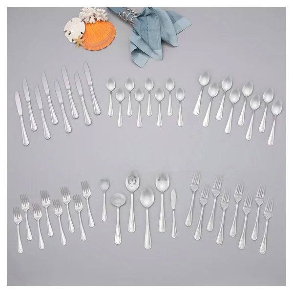 (D) - Riverridge 46-Piece Monogrammed Flatware - Marina Pattern