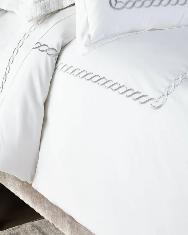 Kassatex Catena Flat Sheet - Navy