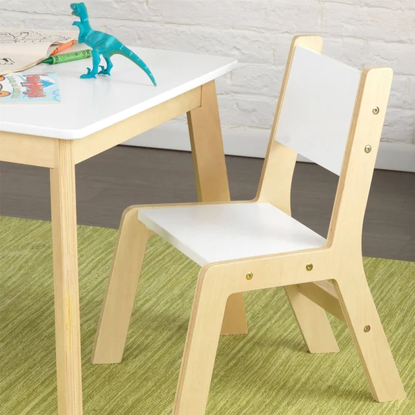 KidKraft Modern Table & 2 Chair Set, White/Beige