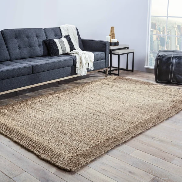 Namtso Natural Solid Beige Area Rug - 5& x 8&