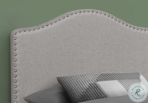 Monarch Bed - Twin size, Grey Linen Headboard Only