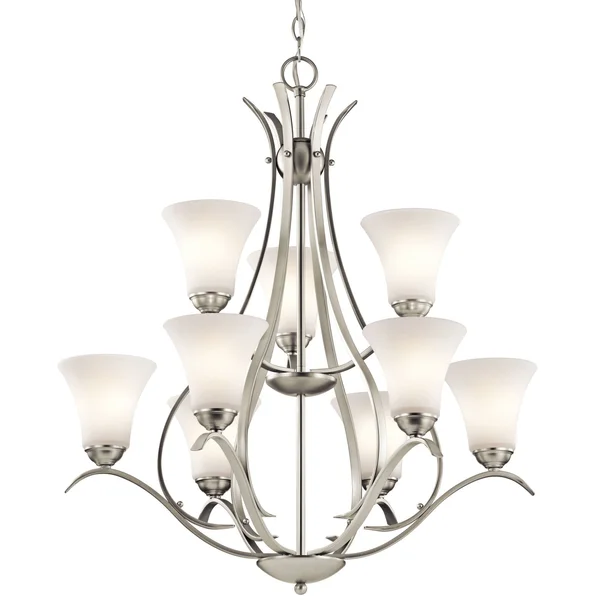 Kichler 43506NI Keiran 9 Light Chandelier Brushed Nickel