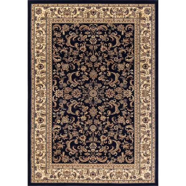 Great American Distributors C483.01.NV.5R 5 ft. Classic Eternal Traditional & Oriental Rug, Navy & Cream, Blue