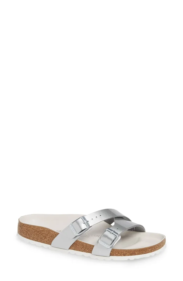 Birkenstock Women's Yao Slide Sandals - Silver