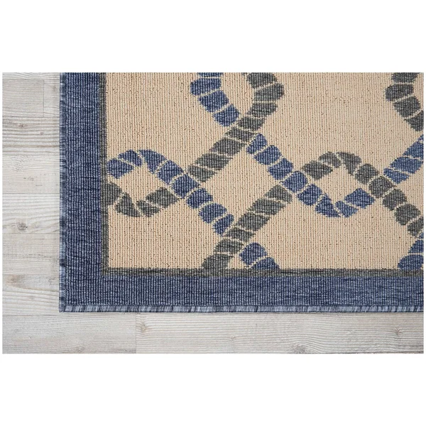 Nourison Caribbean Ivory Blue Indoor/Outdoor Area Rug