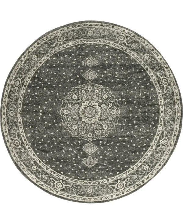 Unique Loom Bromley Midnight Dark Gray 8 ft. Round Area Rug