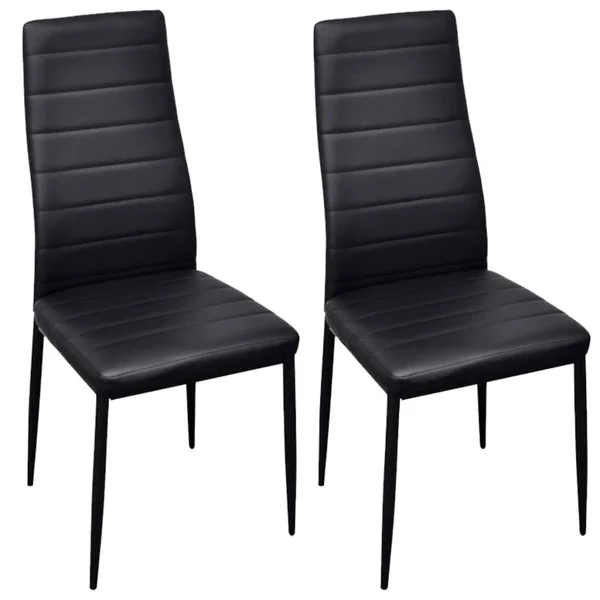 vidaXL Dining Chairs 4 Pcs Black Faux Leather
