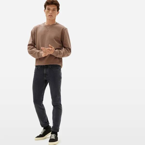 Men's Slim 4-Way Stretch Organic Jean, Uniform by Everlane in Washed Black, Size 34x32