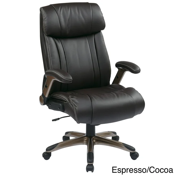 Office Star ECH Series Eco Leather Office Chair, Titanium/Black