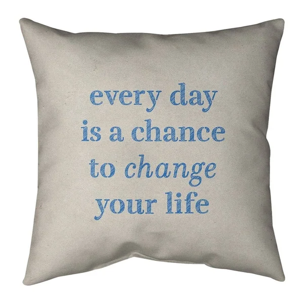 Quotes Handwritten Change Your Life Quote Pillow-Faux Suede - 20 x 20 - Square - Zipper Closure - Large - Removable Cover - Acce