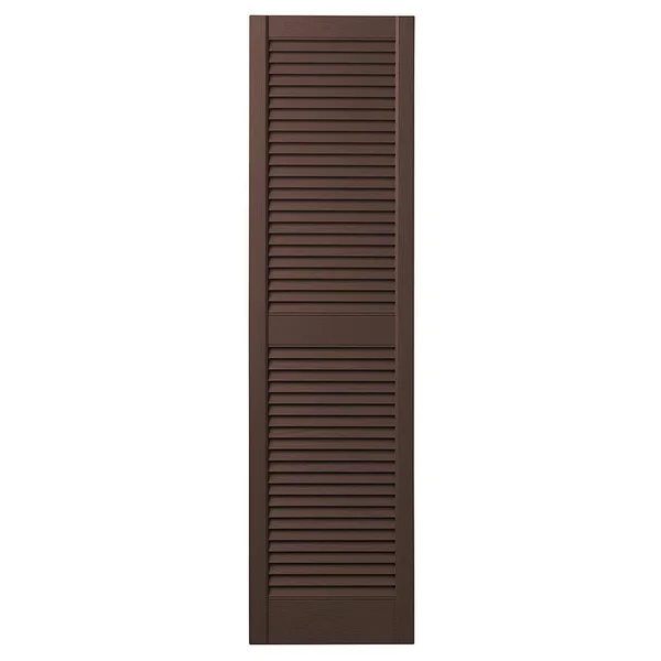 Louvered Shutter Ply Gem Size: 55x22 H x 12x22 W, Color: Terra Brown