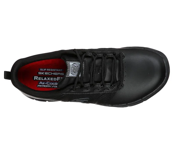 Skechers Women's Work Relaxed Fit Ghenter Follans SR Sneaker, Black