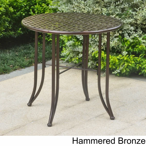 International Caravan Mandalay Iron Patio Bistro Table -Bronze