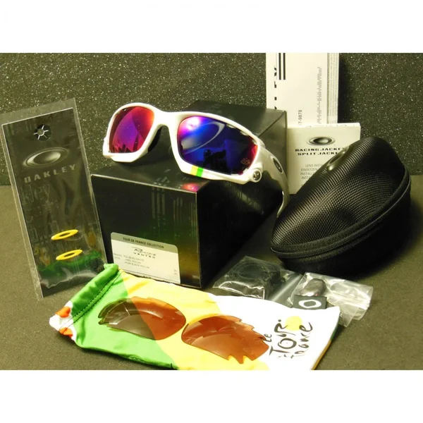Oakley Racing Jacket Tour De France Sunglasses Polished White/Positiv
