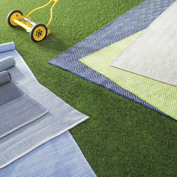 Dash & Albert - 2.5x12 - Diamond Navy/White Indoor/Outdoor Runner Rug