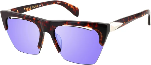 Rag & Bone Rnb 1014/S 0C9B-LA Havana Honey Square Sunglasses