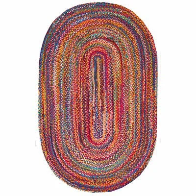 Waterford Handmade Braided Cotton Multicolor Area Rug Zipcode Design? Rug Size: Oval 5& x 8&