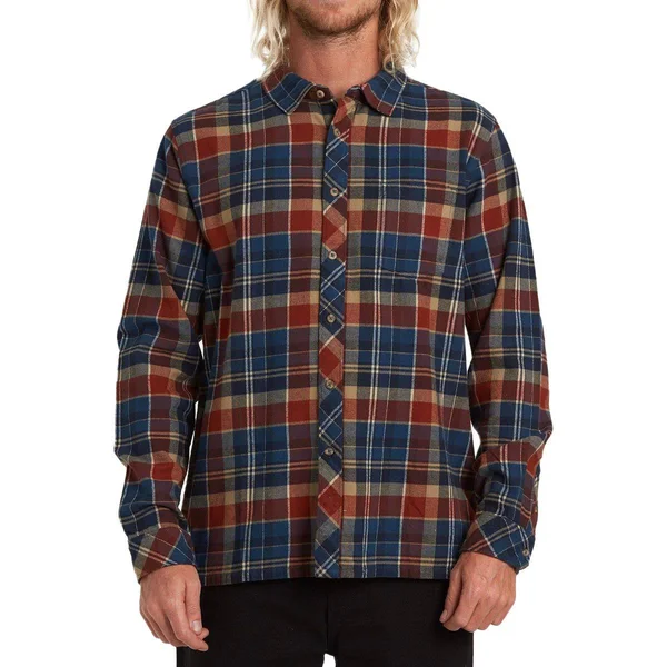 Billabong Coastline Flannel Shirt - Men's Dark Blue - L