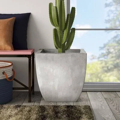 Williston Forge Frey Carve Corner Square Pot Planter